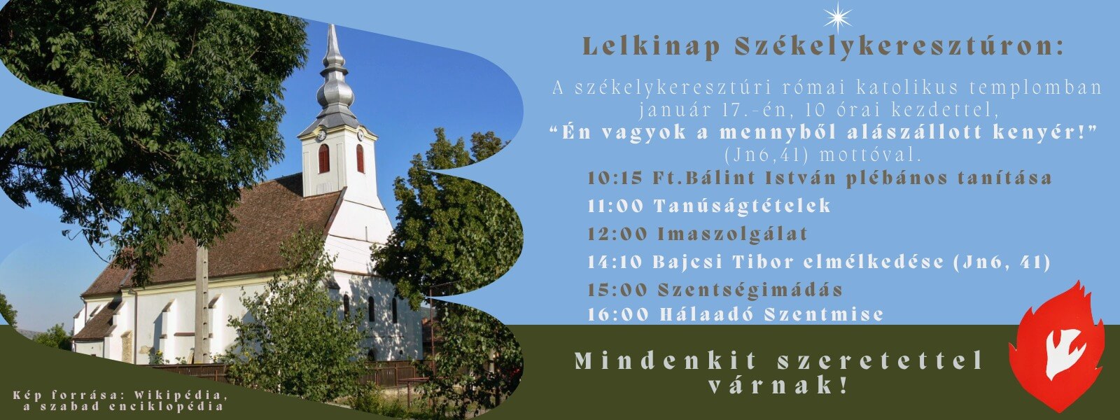 Lelkinap Székelykeresztúr, 2026. január 17. 10 óra